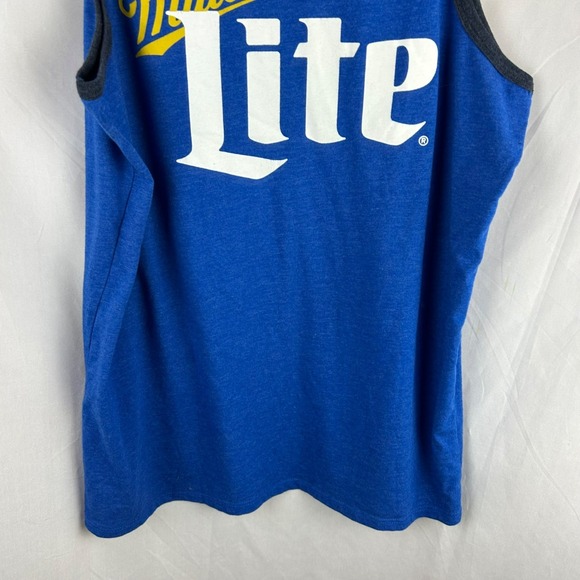 Miller Lite Beer Tank Shirt Men Unisex Large Blue Party Vacation Beach‎ Alcohol - Picture 8 of 10